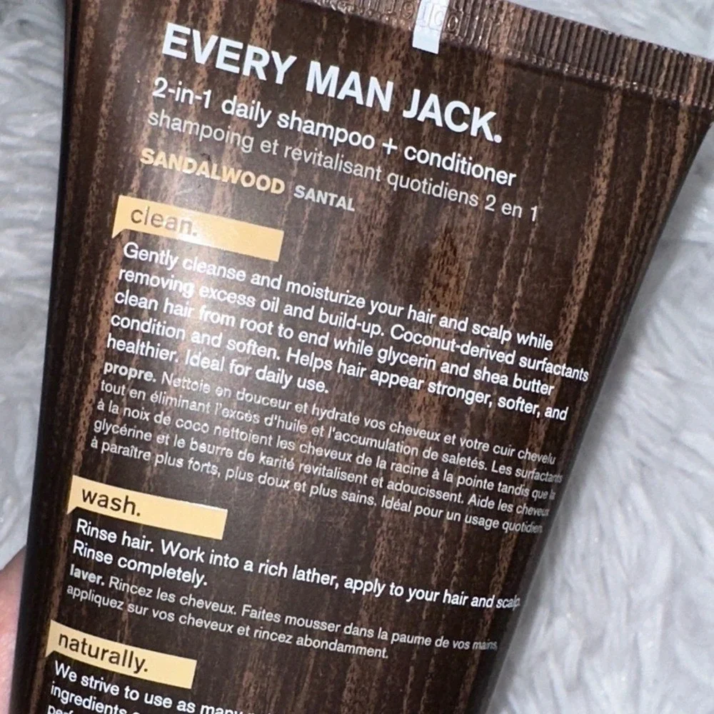 Every Man Jack 2-in-1 Daily Shampoo + Conditioner Sandalwood 8oz 3 Pack